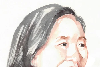 Ký họa chân dung nhà văn Vũ Hoàng Hoa của họa sỹ Đỗ Hoàng Tường
