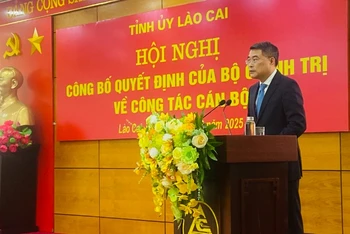 Đồng chí Lê Minh Hưng, Ủy viên Bộ Chính trị, Bí thư Trung ương Đảng, Trưởng Ban Tổ chức Trung ương phát biểu chỉ đạo hội nghị.