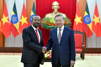 Tổng Bí thư Tô Lâm tiếp Thủ tướng Ethiopia Abiy Ahmed Ali.