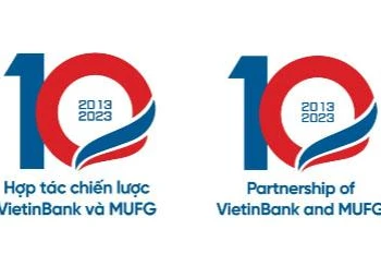 Biểu trưng kỷ niệm 10 năm hợp tác chiến lược VietinBank và MUFG Bank.