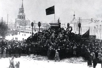 Không khí Cách mạng Tháng Mười ở Yekaterinburg (thành phố chính ở miền trung Nga, phía đông dãy núi Uran). (Ảnh: Tư liệu/TTXVN phát)
