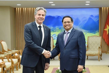 Thủ tướng Phạm Minh Chính đón Bộ trưởng Ngoại giao Hoa Kỳ Antony Blinken.