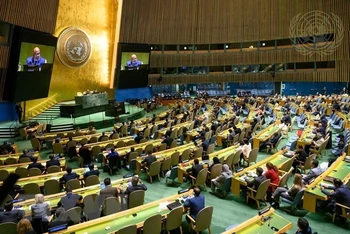 Toàn cảnh phiên bỏ phiếu bầu Hội đồng Nhân quyền nhiệm kỳ 2024-2026. (Ảnh: TTXVN)