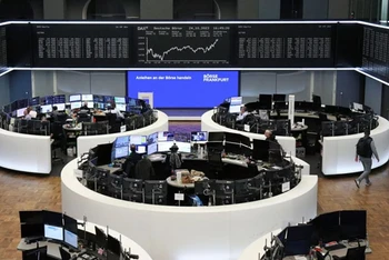 Sàn giao dịch chứng khoán ở Frankfurt, Đức. (Nguồn: Reuters)