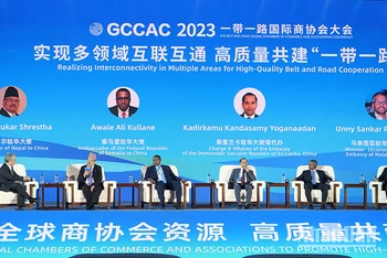 Các đại biểu tham luận tại tọa đàm bàn tròn ở Hội nghị. 