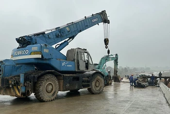 Thi công nút giao Đồng Thắng, huyện Triệu Sơn, tỉnh Thanh Hóa.