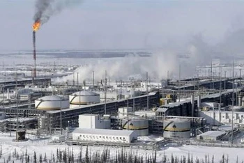 Toàn cảnh cơ sở lọc dầu ở giếng dầu Vankorskoye thuộc vùng Krasnoyarsk (Nga). (Ảnh: Reuters/TTXVN)