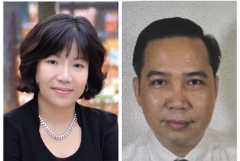Các bị can (từ trái qua phải): Nguyễn Thị Thanh Nhàn; Trần Mạnh Hà.