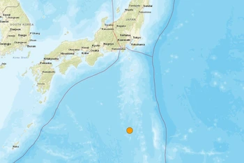 Vị trí xảy ra trận động đất. (Nguồn: USGS)