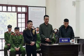 Các bị cáo tại phiên tòa.