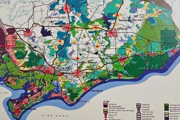 Bản đồ hành chính tỉnh Bà Rịa-Vũng Tàu.