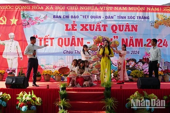 Lễ xuất quân Tết Quân Dân năm 2024 tại Phú Tâm (Sóc Trăng).
