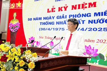 Bí thư Tỉnh ủy Sóc Trăng Lâm Văn Mẫn ôn lại truyền thống cách mạng hào hùng.