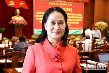Đồng chí Đặng Minh Nguyệt, Ủy viên Ban Thường vụ Tỉnh ủy Đồng Nai, Bí thư Thành ủy Long Khánh.