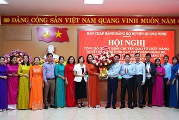 Ban chấp hành Đảng bộ thị trấn Quán Hàu được kiện toàn sau khi sắp xếp lại đơn vị hành chính.