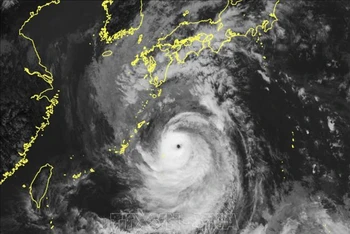 Cơ quan Khí tượng quốc gia (JMA) Nhật Bản đưa ra hình ảnh về cơn bão Nanmadol tại Tokyo, Nhật Bản, ngày 18/9/2022. (Ảnh: AFP/TTXVN)