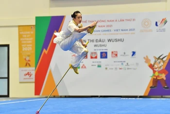 Dương Thúy Vi là niềm hy vọng "vàng" của Wushu Việt Nam ở SEA Games 32. (Ảnh: THỦY NGUYÊN)