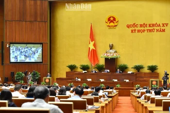 Quang cảnh phiên họp của Quốc hội chiều 24/5. (Ảnh: THỦY NGUYÊN)