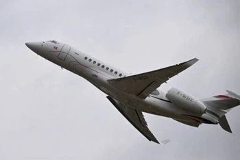 Một chiếc Dassault Falcon 6X tại Triển lãm hàng không Paris. (Ảnh minh họa: AFP/Getty Images)