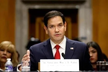 Ông Marco Rubio phát biểu trong phiên điều trần tại Thượng viện Mỹ ở Washington, DC, ngày 15/1/2025. (Ảnh: Getty Images/TTXVN) 