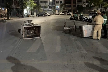 Hiện trường nơi chị Y. gặp nạn. 