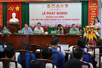 Lễ phát động tháng cao điểm “Gửi tiền tiết kiệm vì người nghèo” năm 2022 tại Sóc Trăng.