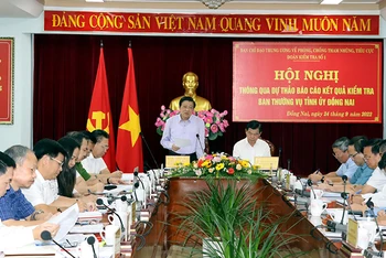Đoàn công tác số 1, Ban Chỉ đạo Trung ương về phòng, chống tham nhũng, tiêu cực kiểm tra tại Ban Thường vụ Tỉnh ủy Đồng Nai ngày 24/9/2022. (Ảnh minh họa)