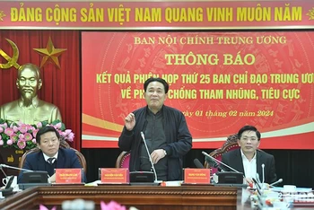 Đồng chí Nguyễn Văn Yên, Phó Trưởng Ban Nội chính Trung ương phát biểu tại buổi làm việc. (Ảnh: ĐĂNG KHOA)