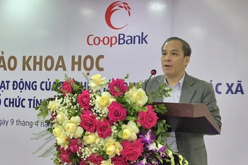 Phó Thống đốc Ngân hàng Nhà nước Đoàn Thái Sơn phát biểu tại hội thảo.