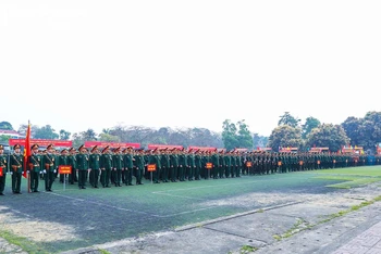 Toàn cảnh buổi Lễ ra quân huấn luyện năm 2023. (Ảnh: Đình Tuyên)