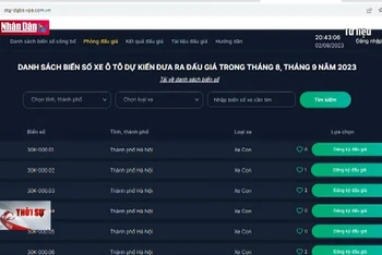 Phiên đấu giá trực tuyến biển số xe ôtô đầu tiên diễn ra ngày 22-8