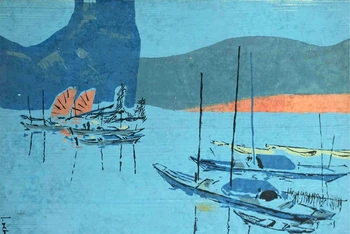 Chiều về. (Tranh Vũ Duy Nghĩa, năm 1985)