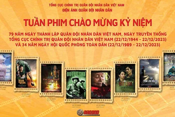 Hình ảnh quảng cáo Tuần phim. (Ảnh: Điện ảnh Quân đội nhân dân)