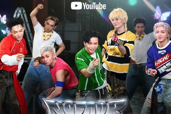 Nhóm nhạc B.O.F trong MV.