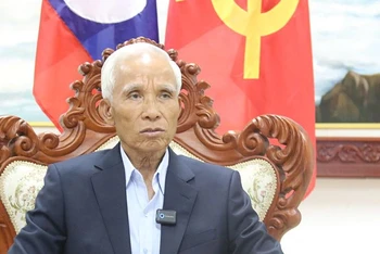 Đồng chí Khamphan Pheuyavong, Bí thư Trung ương, Trưởng Ban Tuyên huấn Trung ương Đảng Nhân dân Cách mạng Lào. Ảnh: Hải Tiến