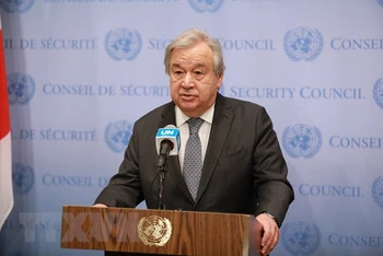 Tổng Thư ký Liên hợp quốc Antonio Guterres hoan nghênh việc thông qua hiệp ước về đại dương. (Ảnh: THX/TTXVN)