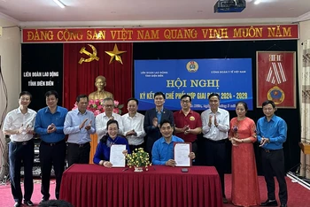 Công đoàn y tế Việt Nam và Liên đoàn Lao động tỉnh Điện Biên ký kết Quy chế phối hợp giai đoạn năm 2024-2028.