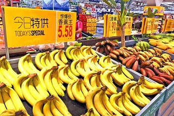 Chuối được bày bán ở một siêu thị Trung Quốc. (Ảnh minh họa)