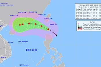 Chiều tối 30/8, khả năng bão Saola vào Biển Đông