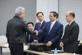 Thủ tướng Phạm Minh Chính đã tới thăm, làm việc tại Công ty Nvidia ở thung lũng Silicon (California). (Ảnh: DƯƠNG GIANG)