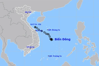 Áp thấp nhiệt đới suy yếu thành vùng áp thấp. (Nguồn: nchmf.gov.vn)