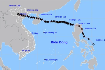 Áp thấp nhiệt đới tiếp tục suy yếu và tan dần. (Nguồn: nchmf.gov.vn)