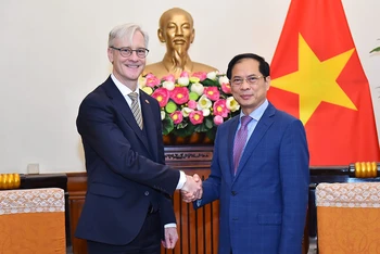 Bộ trưởng Ngoại giao Bùi Thanh Sơn tiếp Quốc Vụ khanh Ngoại giao Na Uy Erling Rimestad.