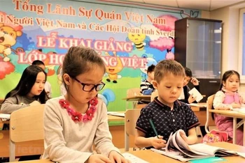 Lớp học Tiếng Việt ở Ekaterinburg, Nga. (Ảnh: TTXVN) 