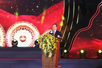 Đồng chí Võ Văn Thưởng phát biểu tại Lễ kỷ niệm.