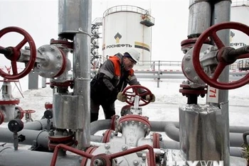 Hệ thống van tại mỏ khí đốt Gremikhinskoye, Nga. (Ảnh: Reuters/TTXVN)