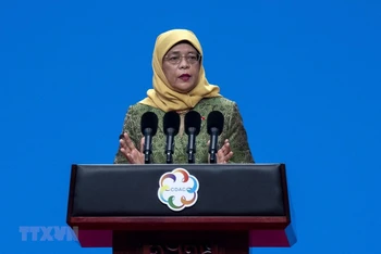 Tổng thống Singapore Halimah Yacob. (Nguồn: AFP/TTXVN)