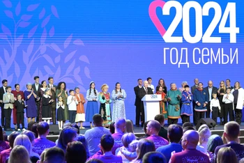 Tổng thống Nga V. Putin công bố chọn năm 2024 là Năm Gia đình, ngày 23/1/2024. Ảnh: kremlin.ru