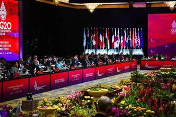 Bộ trưởng Ngoại giao Trung Quốc Vương Nghị phát biểu tại Hội nghị Ngoại trưởng G20 ở Bali (Indonesia), ngày 8/7/2022. (Ảnh: THX/TTXVN)