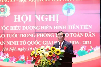 Đồng chí Nguyễn Thanh Bình, Chủ tịch Hội Người cao tuổi Việt Nam phát biểu khai mạc Hội nghị. 